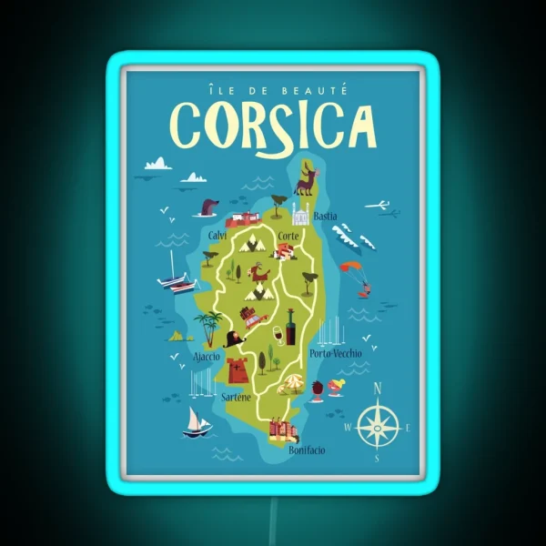 Corsica Poster RGB Neon Sign