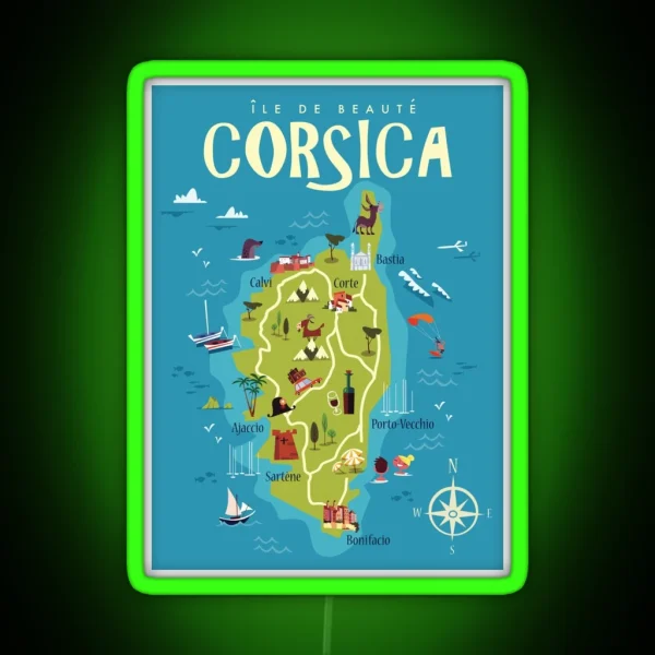 Corsica Poster RGB Neon Sign