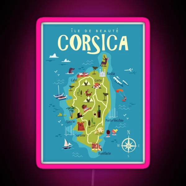Corsica Poster RGB Neon Sign