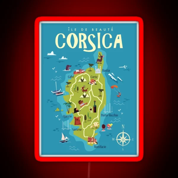 Corsica Poster RGB Neon Sign
