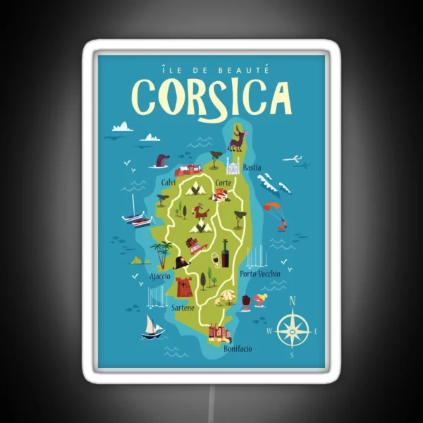 Corsica Poster RGB Neon Sign
