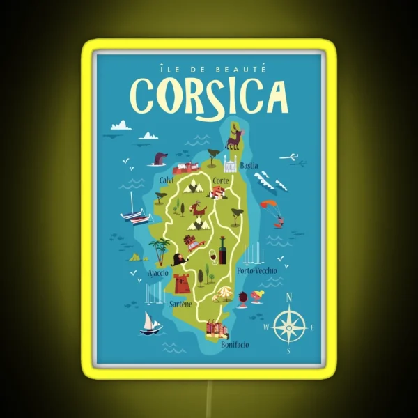 Corsica Poster RGB Neon Sign