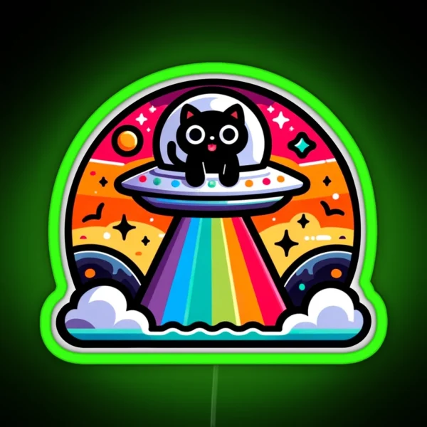 Cosmic Cat S First Encounter RGB Neon Sign