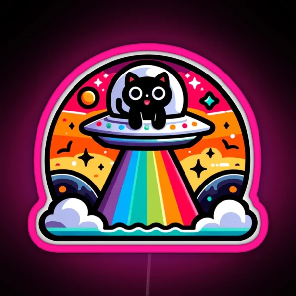 Cosmic Cat S First Encounter RGB Neon Sign