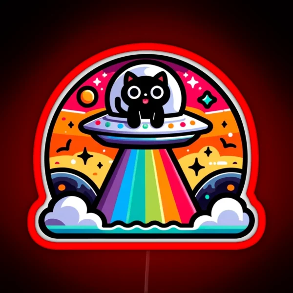 Cosmic Cat S First Encounter RGB Neon Sign