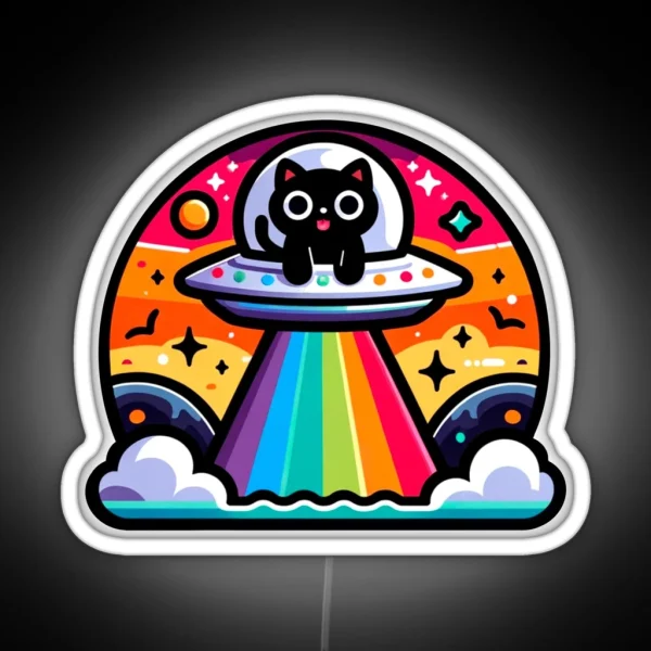 Cosmic Cat S First Encounter RGB Neon Sign