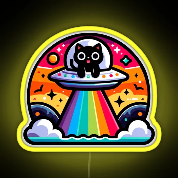 Cosmic Cat S First Encounter RGB Neon Sign