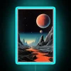 Cosmic Landscape Of Extraterrestrial Surface With Rocky Canyon Planet And Shining Stars RGB Neon Sign - Image 2