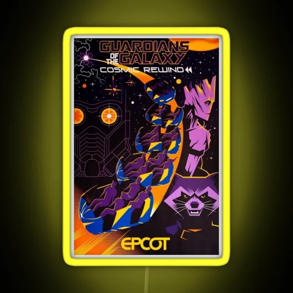 Cosmic Rewind Ride Poster RGB Neon Sign