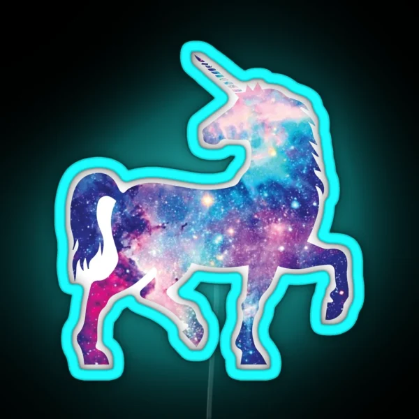 Cosmic Watercolor Unicorn RGB Neon Sign