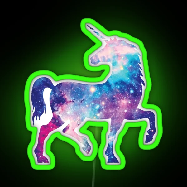 Cosmic Watercolor Unicorn RGB Neon Sign