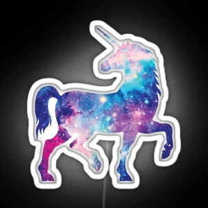 Cosmic Watercolor Unicorn RGB Neon Sign