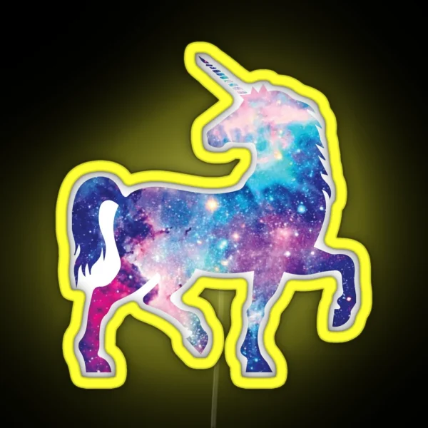 Cosmic Watercolor Unicorn RGB Neon Sign