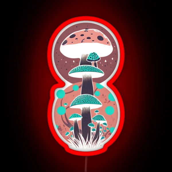 Cottage Core Mushroom Toadstool Cosmic Fly Agaric Neon Autumn RGB Neon Sign