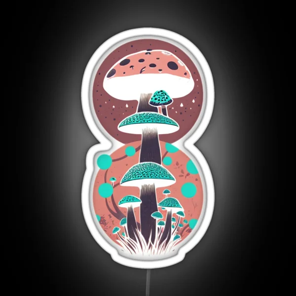 Cottage Core Mushroom Toadstool Cosmic Fly Agaric Neon Autumn RGB Neon Sign