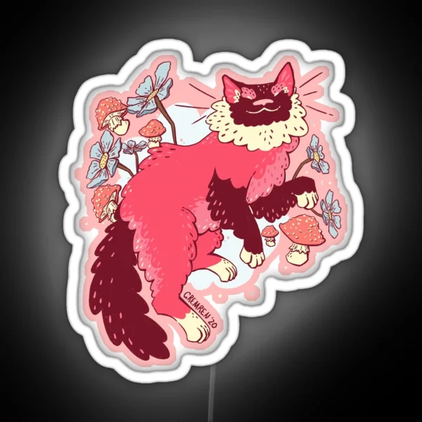 Cottagecore Cat RGB Neon Sign