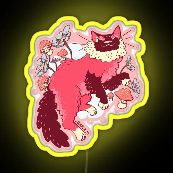 Cottagecore Cat RGB Neon Sign