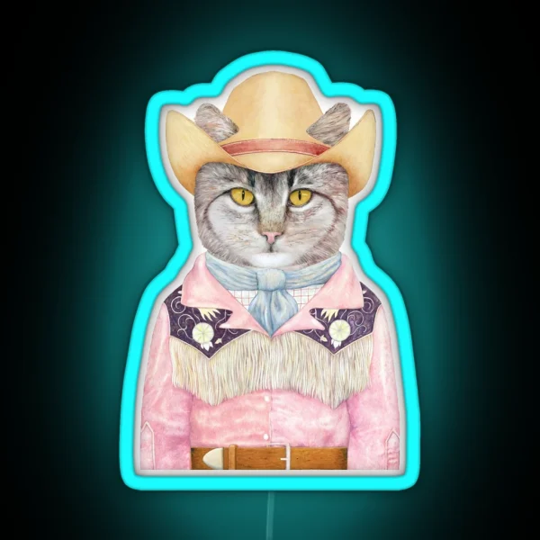 Country Cat RGB Neon Sign