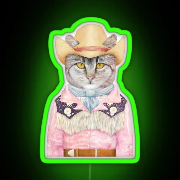Country Cat RGB Neon Sign