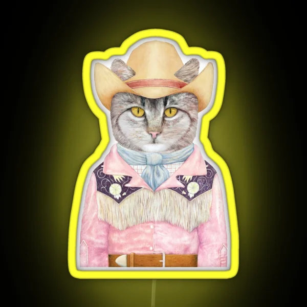 Country Cat RGB Neon Sign