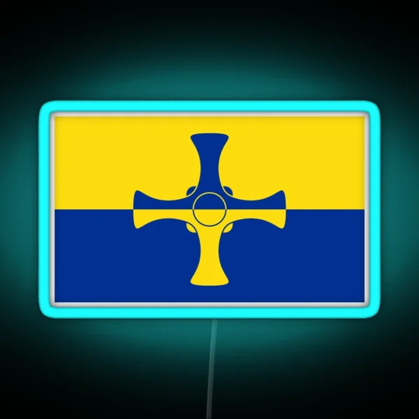 County Durham Flag Gifts Led And Products RGB Neon Sign