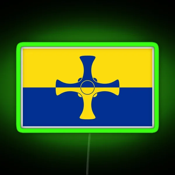 County Durham Flag Gifts Led And Products RGB Neon Sign