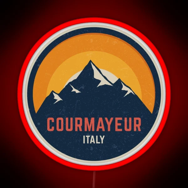 Courmayeur Italy Mountain Design RGB Neon Sign