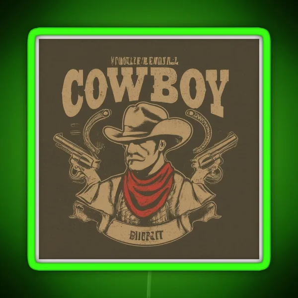 Cow Boy Led RGB Neon Sign