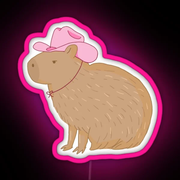 Cowboy Capybara RGB Neon Sign