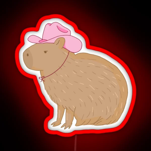 Cowboy Capybara RGB Neon Sign