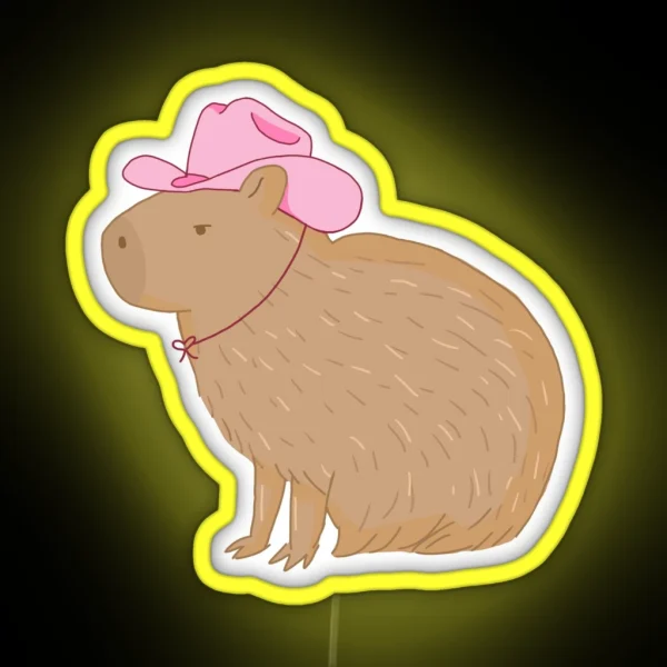 Cowboy Capybara RGB Neon Sign