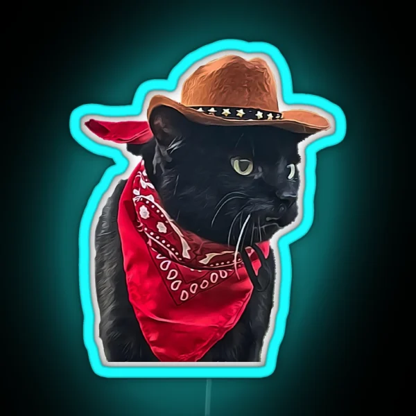 Cowboy Cat 2 RGB Neon Sign