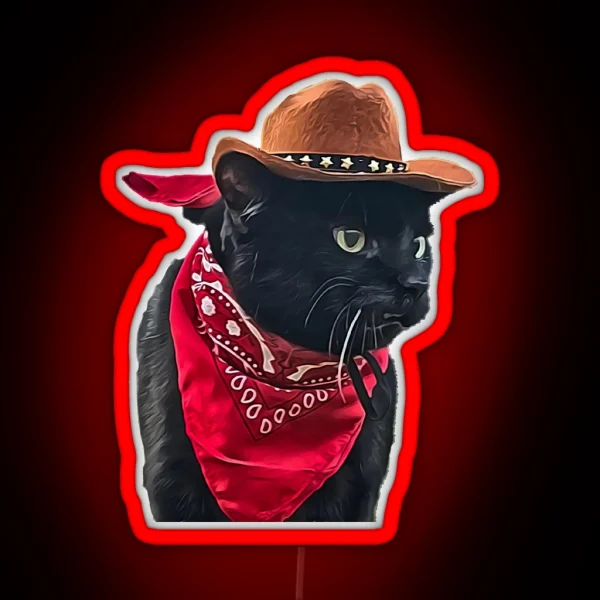 Cowboy Cat 2 RGB Neon Sign