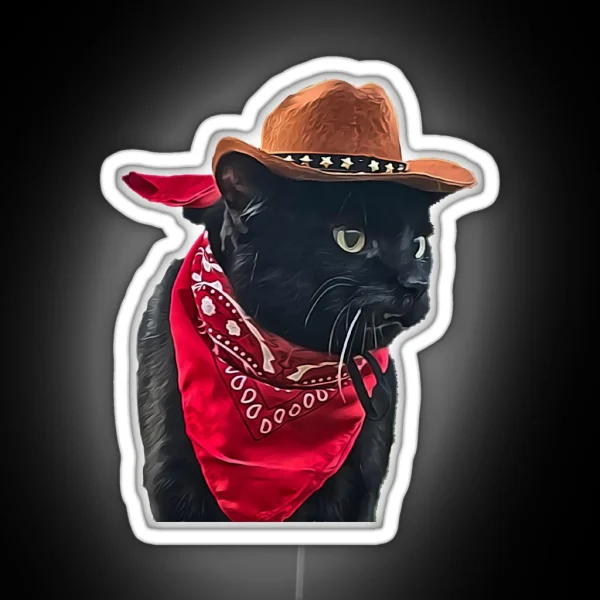 Cowboy Cat 2 RGB Neon Sign