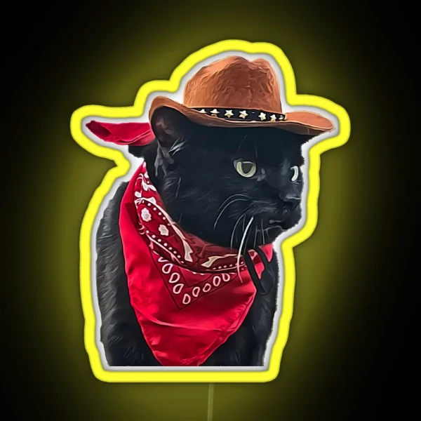 Cowboy Cat 2 RGB Neon Sign