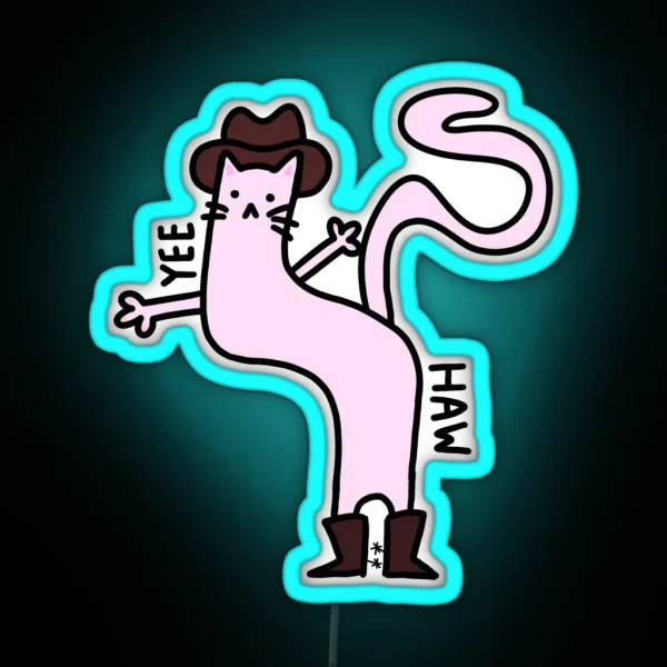 Cowboy Cat RGB Neon Sign