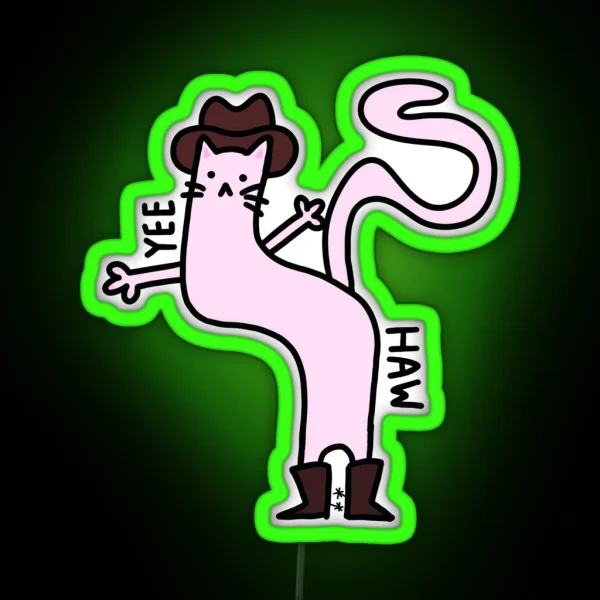 Cowboy Cat RGB Neon Sign