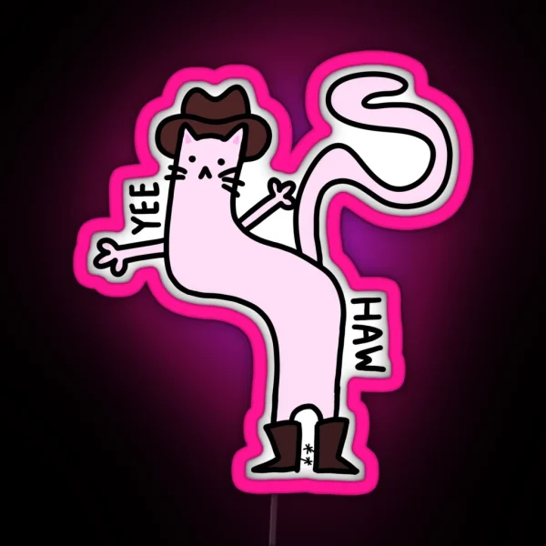 Cowboy Cat RGB Neon Sign
