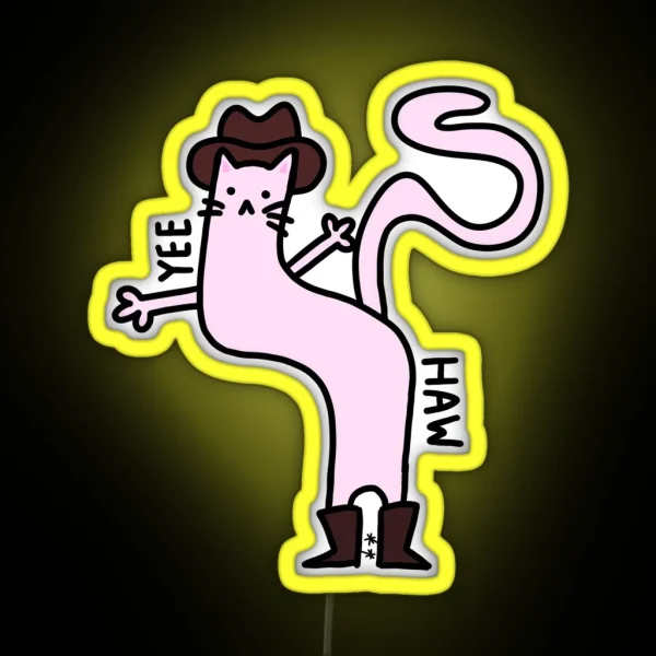 Cowboy Cat RGB Neon Sign