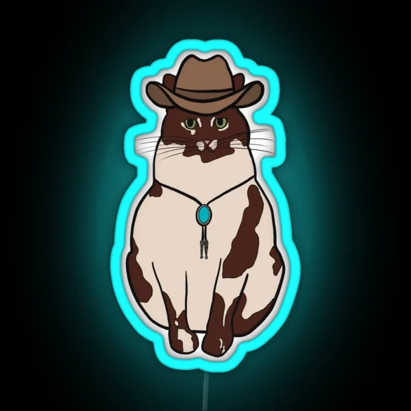 Cowboy Cat RGB Neon Sign