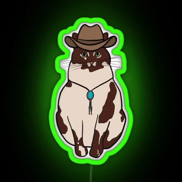 Cowboy Cat RGB Neon Sign