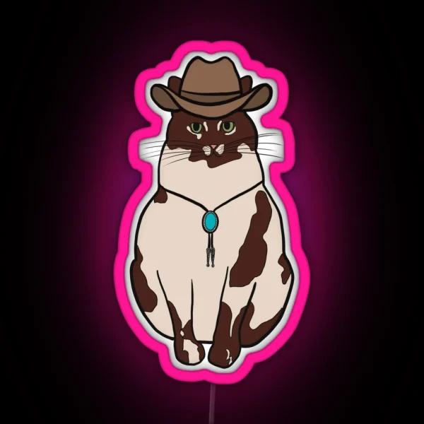 Cowboy Cat RGB Neon Sign