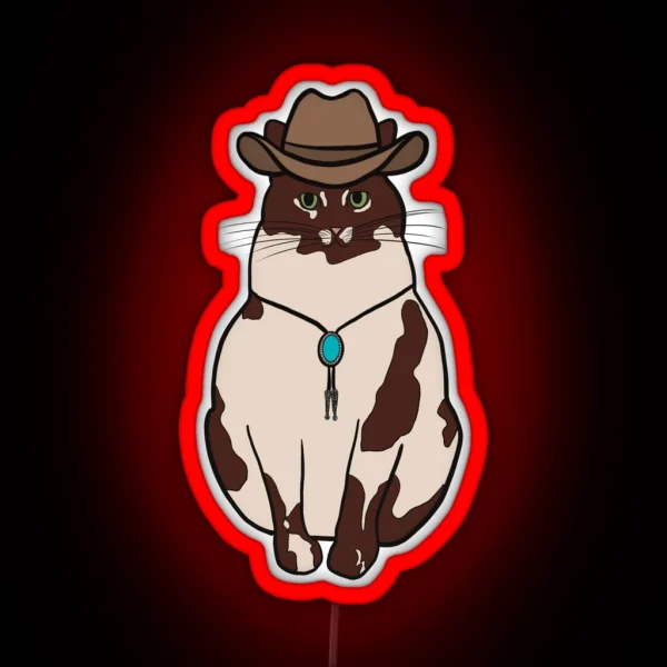 Cowboy Cat RGB Neon Sign