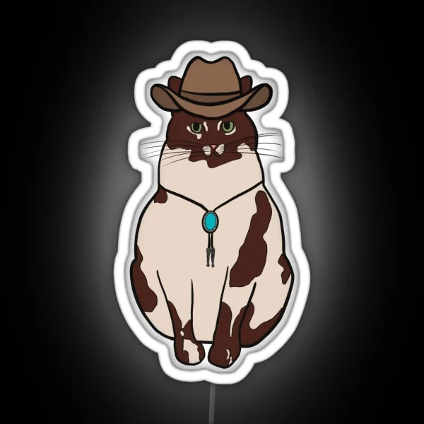 Cowboy Cat RGB Neon Sign