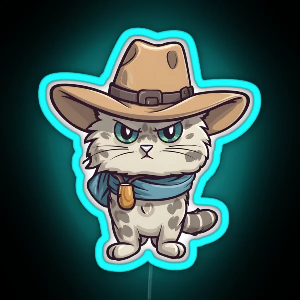 Cowboy Cat RGB Neon Sign