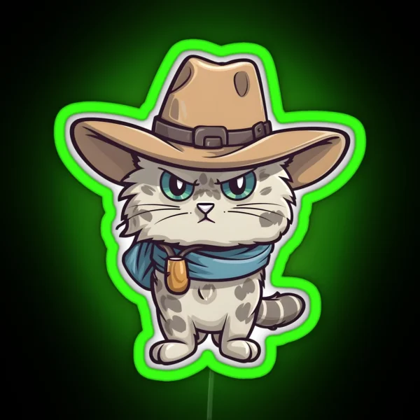 Cowboy Cat RGB Neon Sign