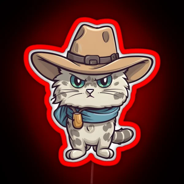 Cowboy Cat RGB Neon Sign