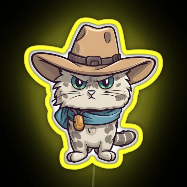 Cowboy Cat RGB Neon Sign