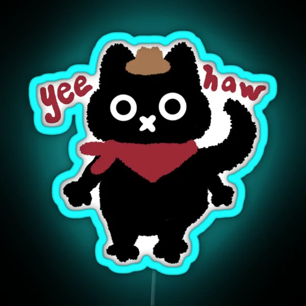 Cowboy Cat RGB Neon Sign