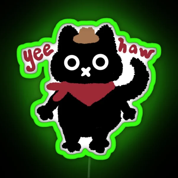 Cowboy Cat RGB Neon Sign